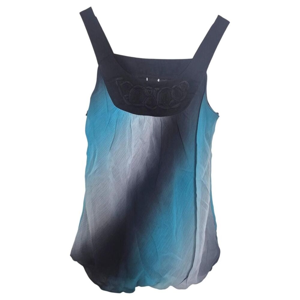 Wrapper Y2K Ombre Rosette Square Neckline Tank Top Size Medium